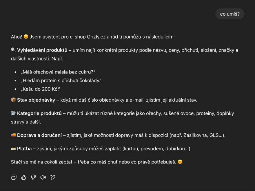 Chatbot Grizly.cz